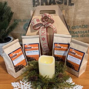 Holiday flavored coffee gift box from Union Place Coffee Roasters