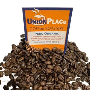 Medium roasted organic coffe beans from Peru Union Place Coffee Roasters