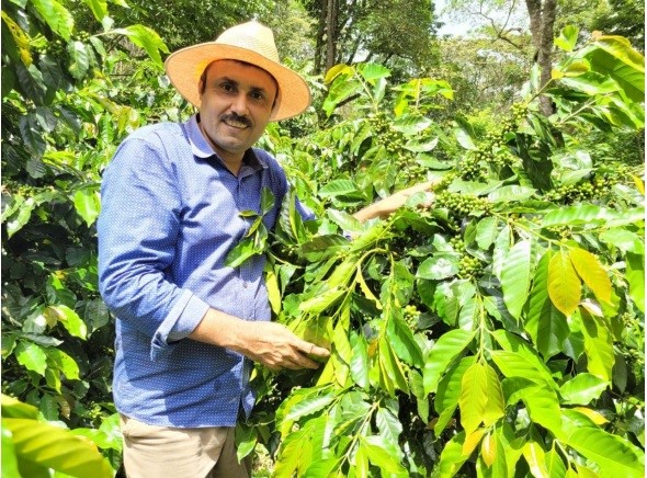 Joel Padilla on his farm in Honduras